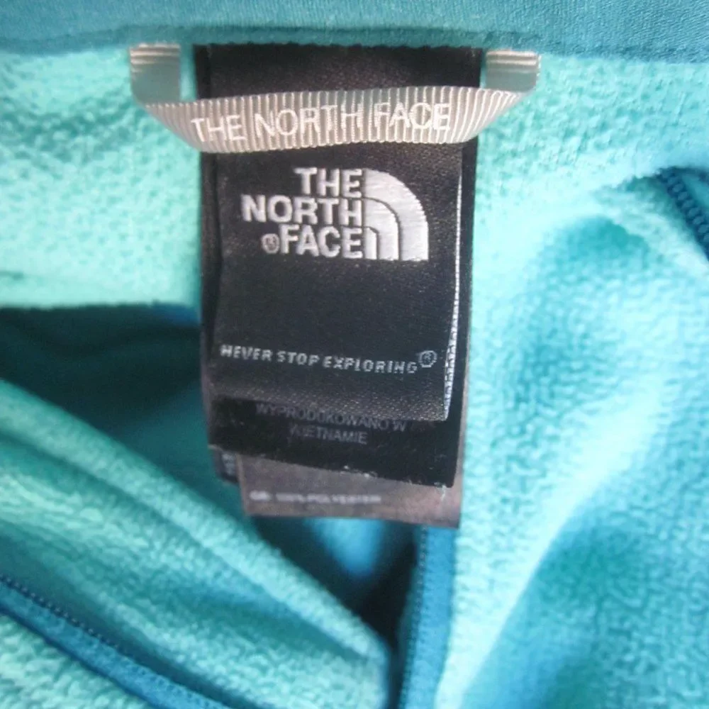 The North Face Womens Size M  Polartec Fleece Jacket 1/4 Zip Light Aqua Blue 42B